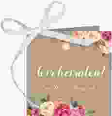 Geschenkanhänger Hochzeit Flowers Geschenkanhänger 10er Set Kraftpapier mit bunten Aquarell-Blumen