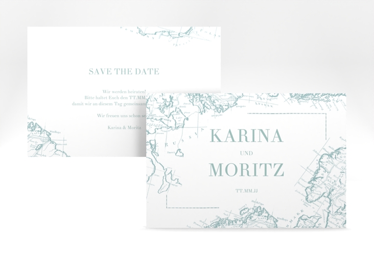 Save the Date-Karte Voyage A6 Karte quer mint