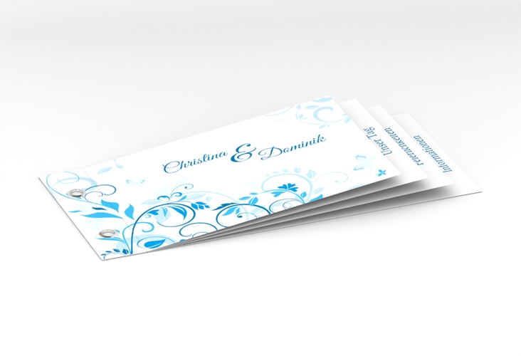 Hochzeitseinladung Lilly Booklet blau