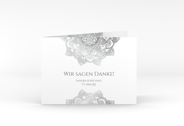 Danksagungskarte Hochzeit Delight A6 Klappkarte quer grau