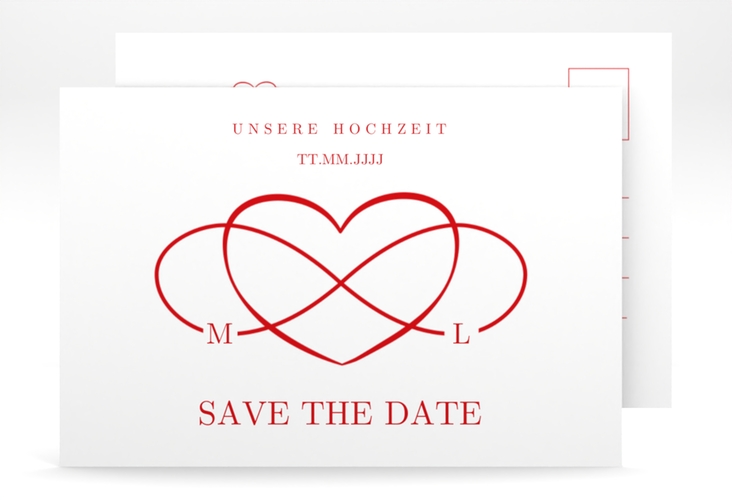 Save the Date-Postkarte Infinity A6 Postkarte rot