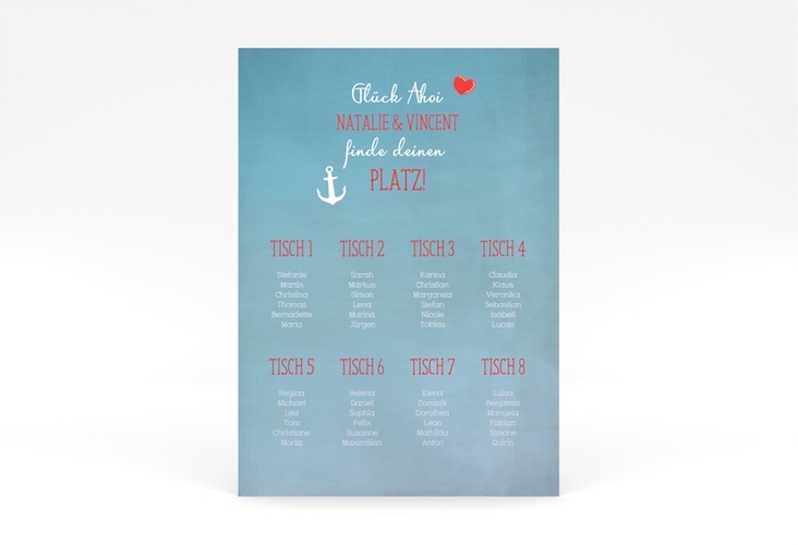 Sitzplan Poster Hochzeit Ehehafen 50 x 70 cm Poster