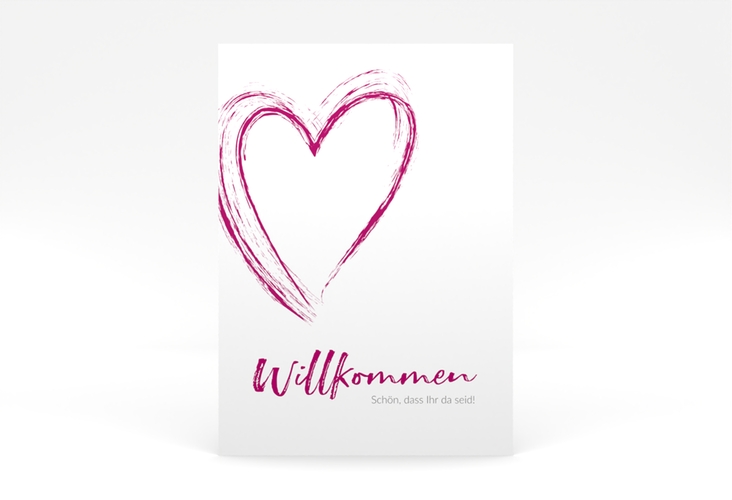 Willkommensschild Poster Liebe 50 x 70 cm Poster pink