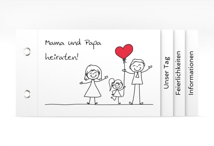 Hochzeitseinladung Familia Booklet weiss