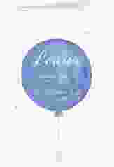 Danksagung Taufe  Balloon A6 Klappkarte hoch blau