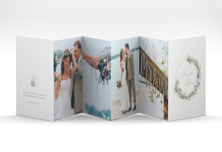 Foto-Leporello Hochzeit Selvatica Leporello mit Eukalyptus-Kranz