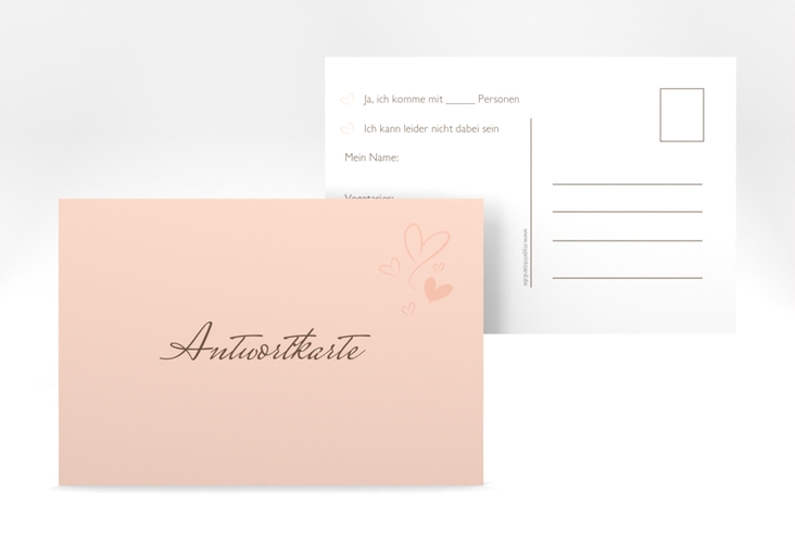 Antwortkarte Hochzeit Purity A6 Postkarte apricot