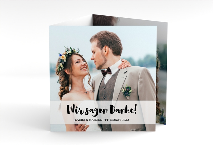 Dankeskarte Hochzeit Mirage quadr. Doppel-Klappkarte