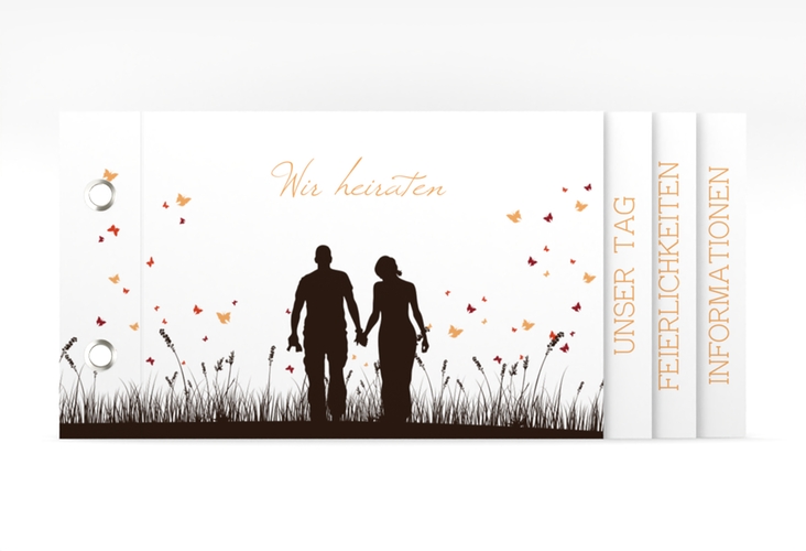 Einladung Hochzeit Rouen Booklet braun hochglanz