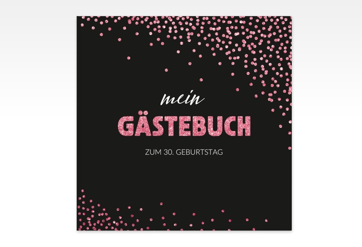 Gästebuch Creation Geburtstag Glitzer 20 x 20 cm, Hardcover pink