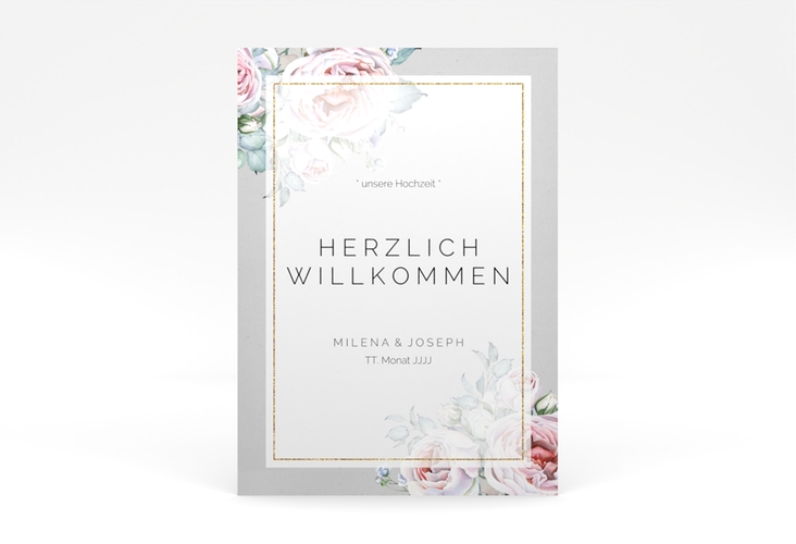 Willkommensschild Poster Embrace 50 x 70 cm Poster grau