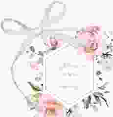 Geschenkanhänger Hochzeit Graceful Geschenkanhänger 10er Set weiss mit Rosenblüten in Rosa und Weiß