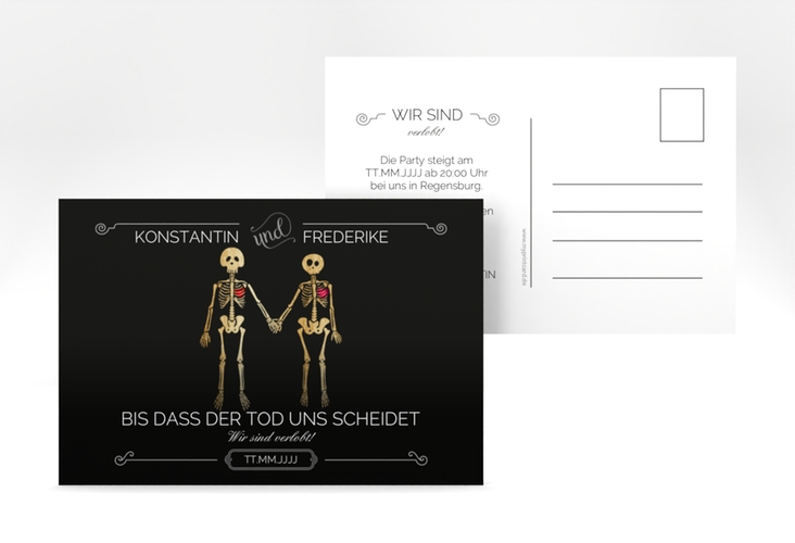 Verlobungskarte Hochzeit Bones A6 Postkarte