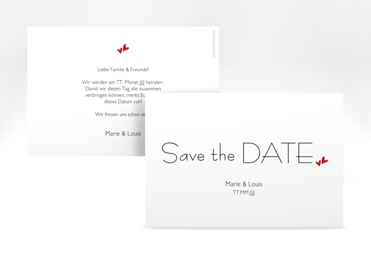 Save the Date-Karte Hochzeit Twohearts A6 Karte quer