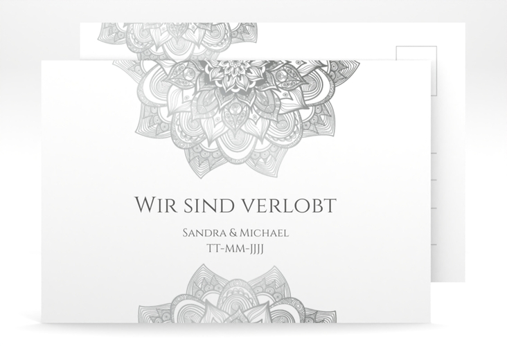 Verlobungskarte Hochzeit Delight A6 Postkarte grau