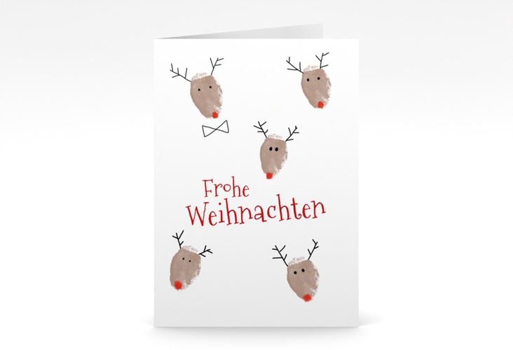 Weihnachtskarte Rudolph A6 Klappkarte hoch