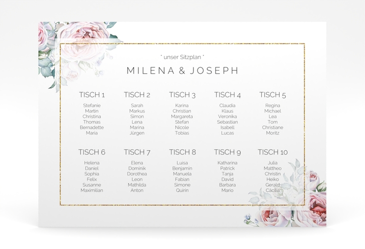 Sitzplan Poster Hochzeit Embrace 70 x 50 cm Poster