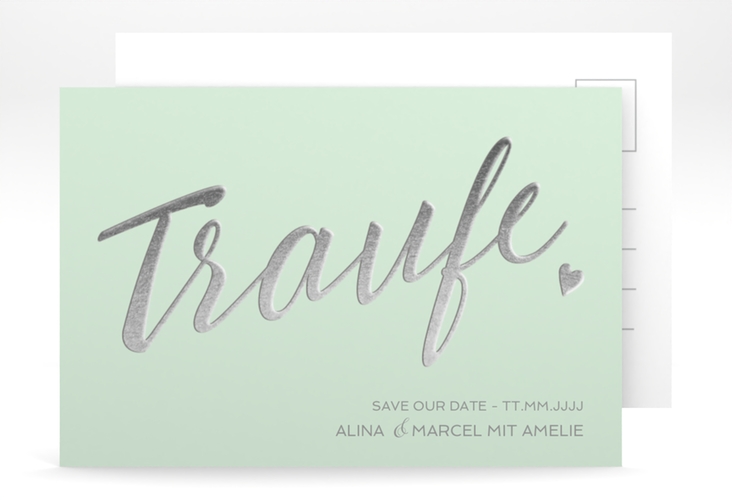 Save the Date-Postkarte Traufe A6 Postkarte mint