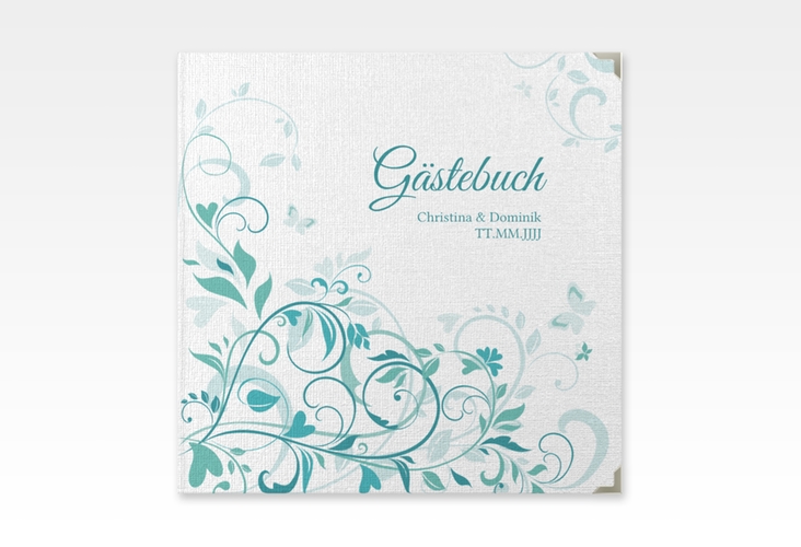 Gästebuch Selection Hochzeit Lilly Leinen-Hardcover tuerkis