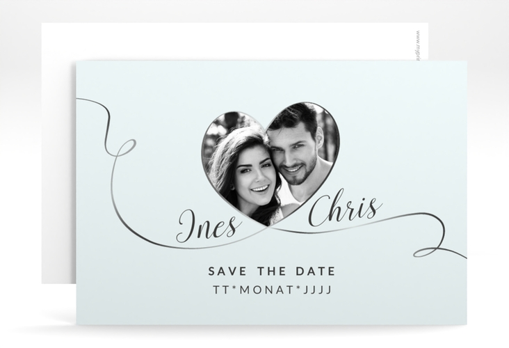 Save the Date-Karte Hochzeit Dolce A6 Karte quer tuerkis