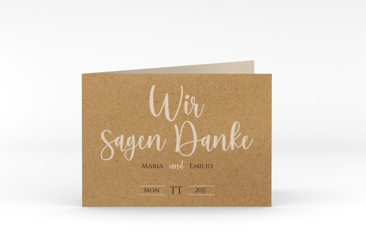 Danksagungskarte Hochzeit Noble A6 Klappkarte quer mit elegantem Schriftzug