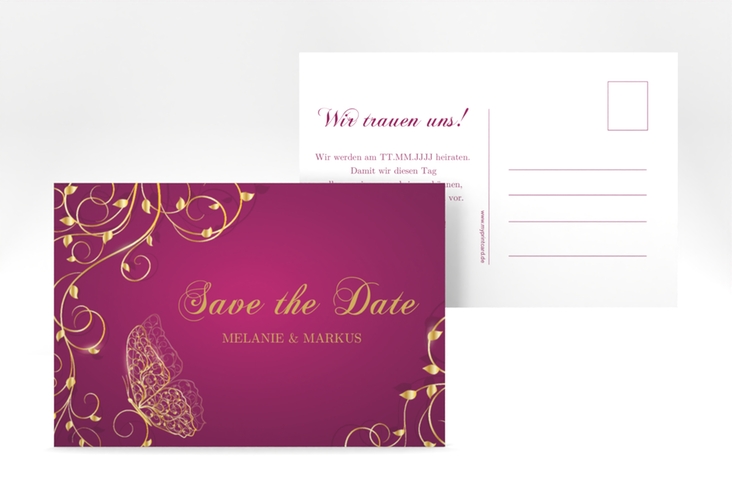 Save the Date-Postkarte Eternity A6 Postkarte pink