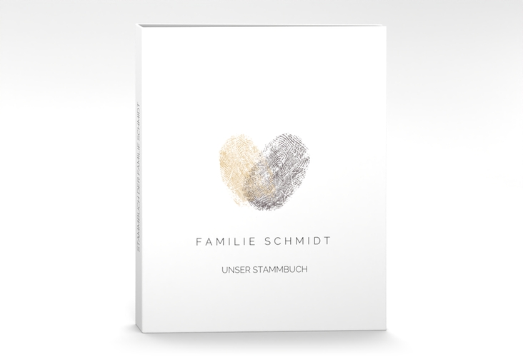 Stammbuch A4 Fingerprint Stammbuch A4 beige schlicht mit Fingerabdruck-Motiv