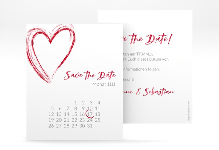 Save the Date-Kalenderblatt Liebe Kalenderblatt-Karte