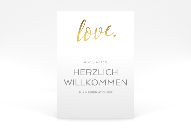 Willkommensschild Poster Glam 50 x 70 cm Poster weiss