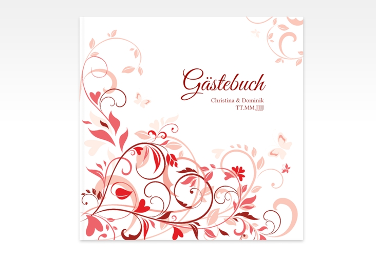 Gästebuch Creation Lilly 20 x 20 cm, Hardcover rot