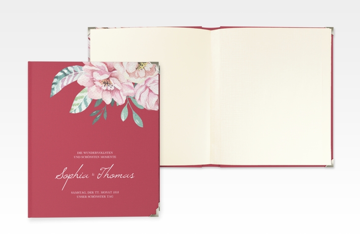 Hochzeitsalbum Blooming 21 x 25 cm rot