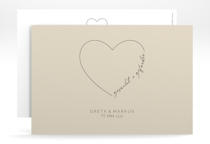 Save the Date-Karte Lebenstraum A6 Karte quer beige