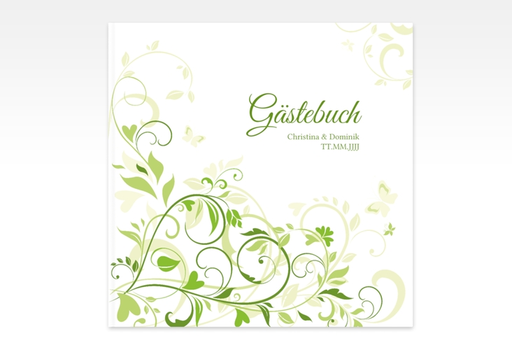 Gästebuch Creation Lilly 20 x 20 cm, Hardcover gruen