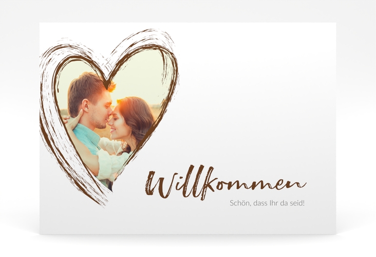 Willkommensschild Poster Liebe 70 x 50 cm Poster braun