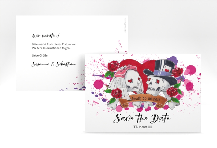 Save the Date-Karte Hochzeit Palermo A6 Karte quer weiss