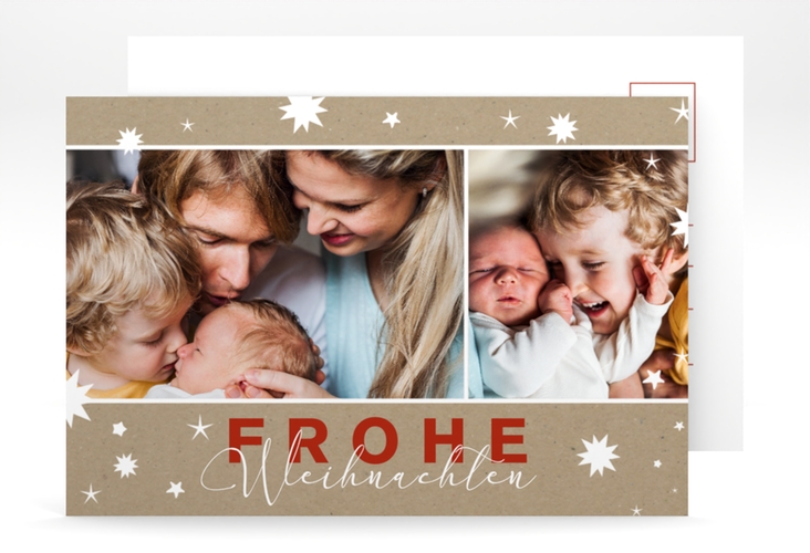 Weihnachtskarte Sternenglanz A6 Postkarte hochglanz