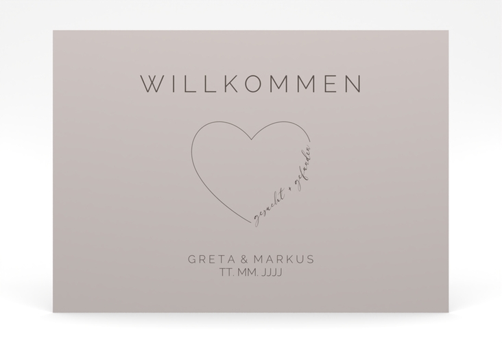 Willkommensschild Poster Lebenstraum 70 x 50 cm Poster grau