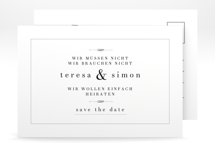 Save the Date-Postkarte Manorial A6 Postkarte weiss hochglanz