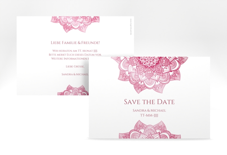 Save the Date-Karte Hochzeit Delight A6 Karte quer pink