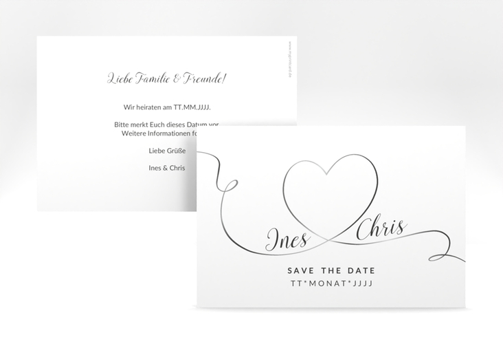 Save the Date-Karte Hochzeit Dolce A6 Karte quer weiss