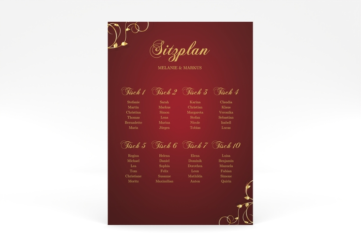 Sitzplan Poster Hochzeit Eternity 50 x 70 cm Poster