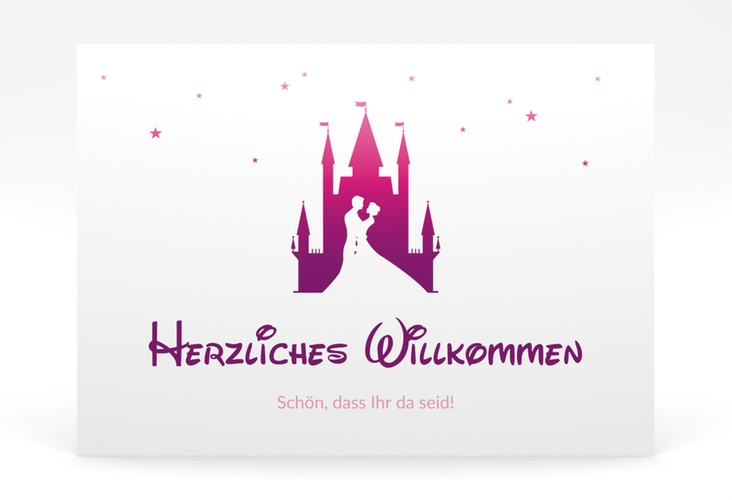 Willkommensschild Poster Castle 70 x 50 cm Poster pink