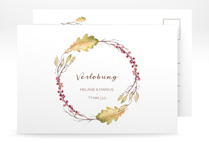 Verlobungskarte Hochzeit Herbsthochzeit A6 Postkarte