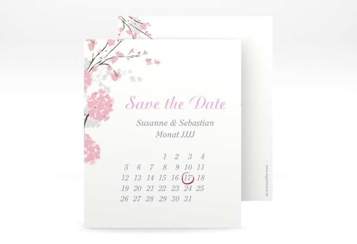 Save the Date-Kalenderblatt Salerno Kalenderblatt-Karte rosa