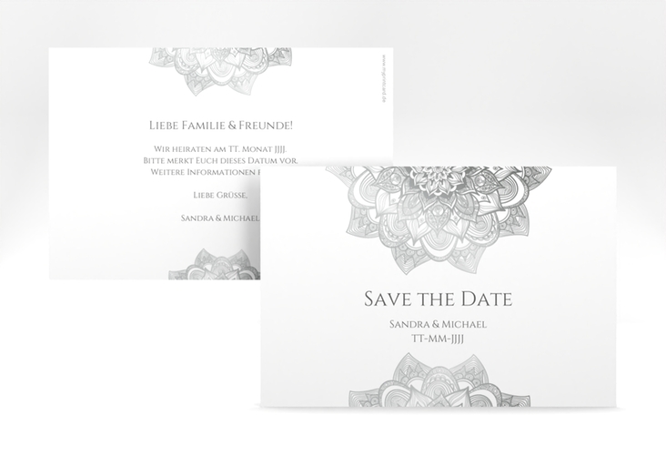 Save the Date-Karte Hochzeit Delight A6 Karte quer grau