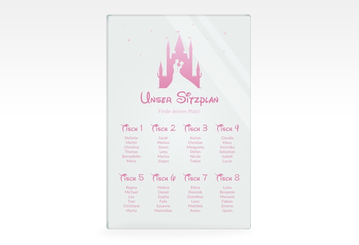 Sitzplan Acryl Hochzeit Castle 40 x 60 cm Acryl rosa