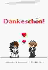 Danksagungskarte Hochzeit Pixel A6 Klappkarte hoch weiss