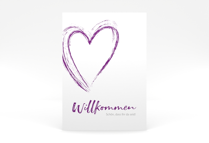 Willkommensschild Poster Liebe 50 x 70 cm Poster lila