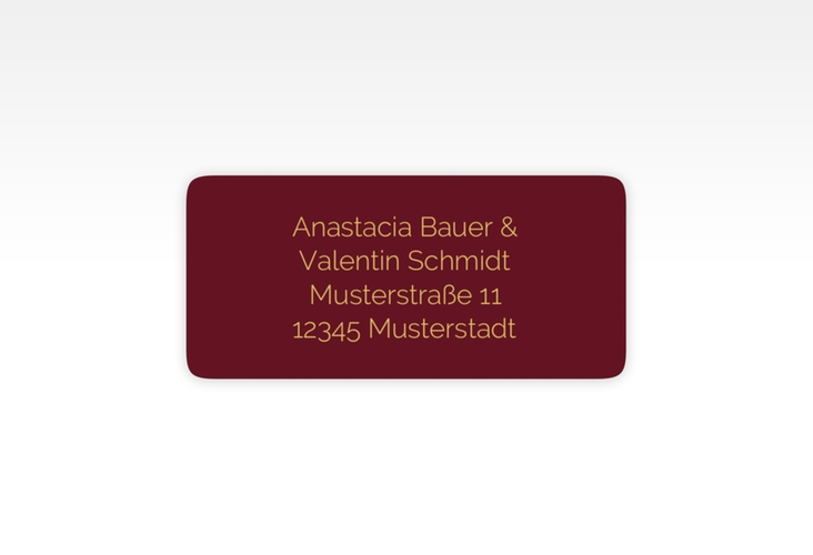 Absenderetikett Hochzeit Traumziel 45,7 x 21,2 mm rot im Reisepass-Design