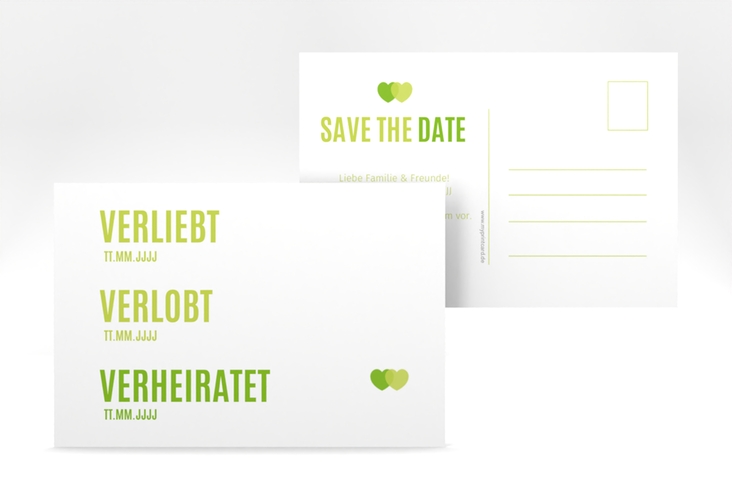 Save the Date-Postkarte Couple A6 Postkarte gruen